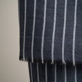 Blau-grauer, handgewebter, 100% reiner Pashmina-Schal mit Karomuster