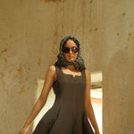 Blau-grauer, handgewebter, 100% reiner Pashmina-Schal mit Karomuster