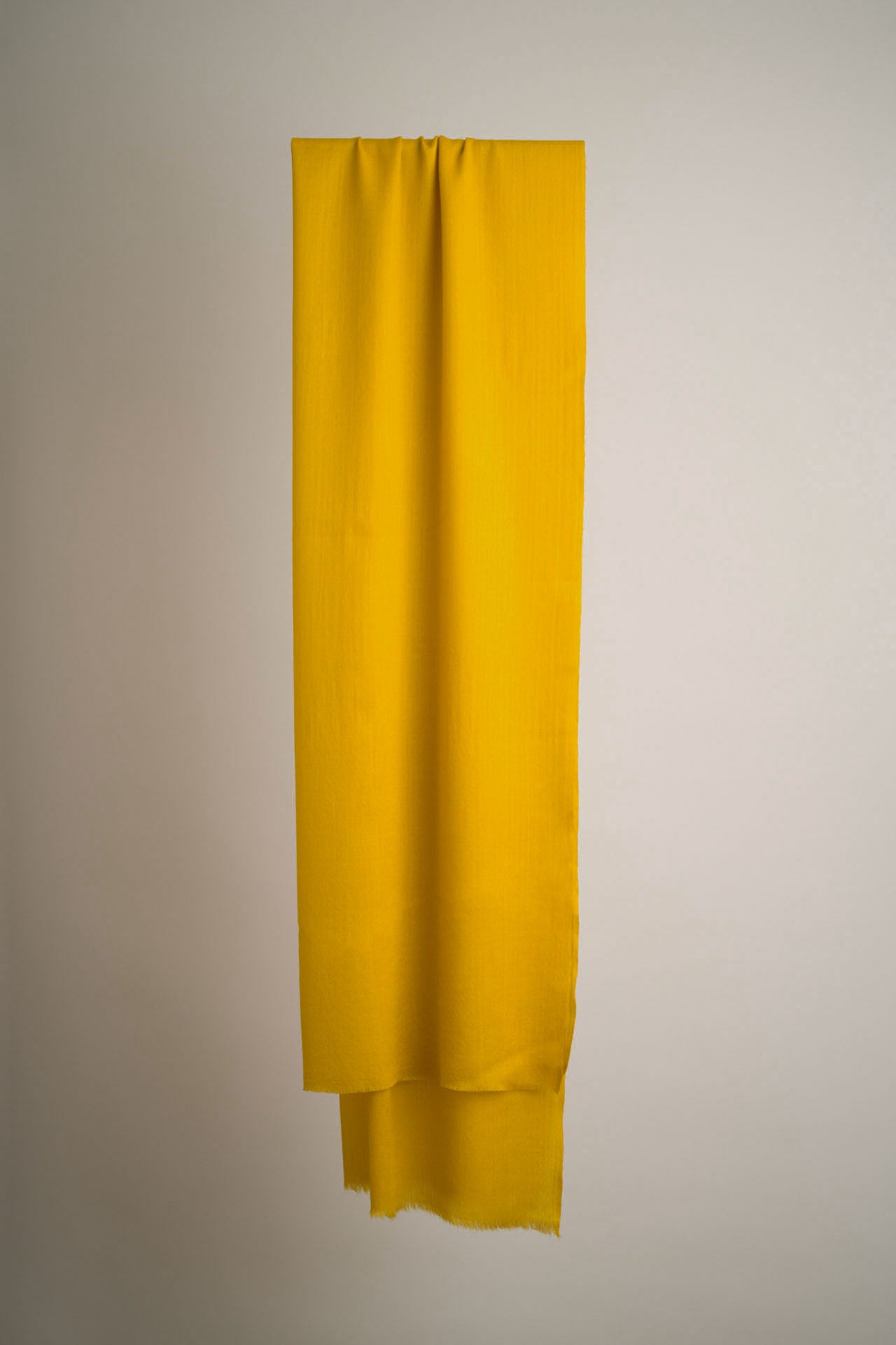 Goldgelbener Schal aus reiner Merinowolle, hergestellt in Kaschmir, Himalayaregion

Die Enden sind mit einer klassischen Franse versehen – ein charakteristisches Detail authentischer Handwerkskunst aus dem Kaschmir-Tal.

Material: 100% Merinowolle